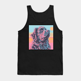 70s Newfoundland Vibes: Pastel Pup Parade Tank Top